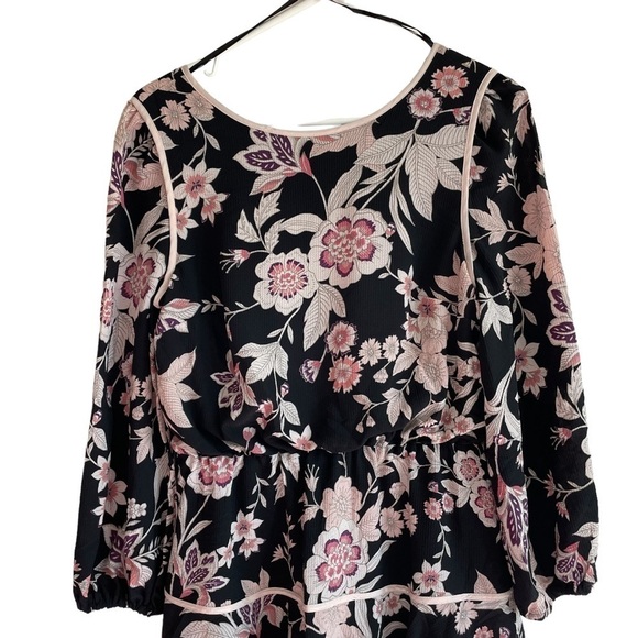 Eliza J Black Pink Floral V Back Cocktail Dress, Size 8 - Picture 4 of 11
